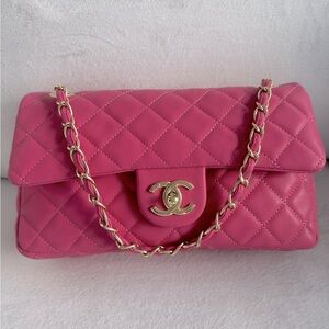 Barbie pink double flap bag